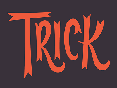 Trick halloween lettering trick type
