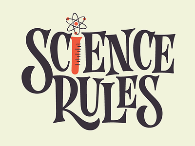 Science Rules atomic bill nye lettering rules science