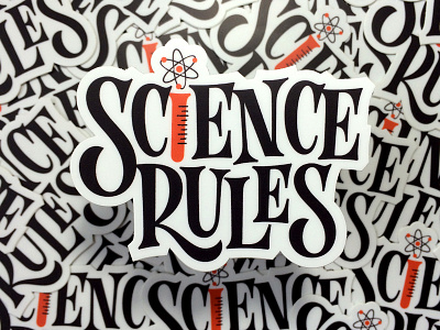 Science Rules Sticker lettering rules science sticker sticker mule type