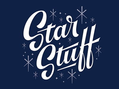 Star Stuff lettering mid century sagan script star stuff type