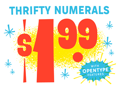 Thrifty Numerals display font grocery lettering numerals price retro store thrifty vintage