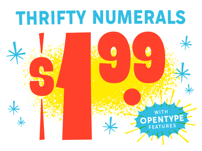 Thrifty Numerals display font grocery lettering numerals price retro store thrifty vintage