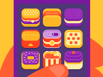 Foodie app food icon illustration junk phone