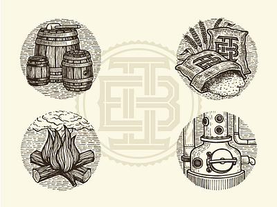 Two Brewers Monogram & Illustrations brewer illustration monogram whisky yukon