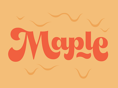 Maple 70s donut flavor lettering maple script type