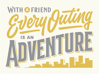 Every Outing adventure brush script lettering midcentury script type