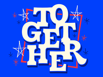 Together hillary lettering midcentury together vote