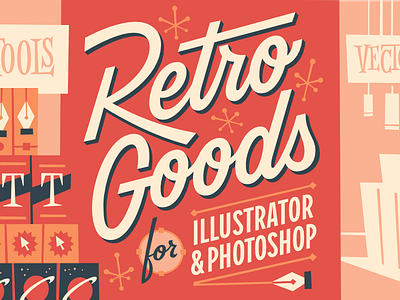 Retro Goods goods lettering mid century retro shopping vector