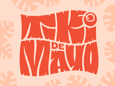 Tiki de Mayo interlock island lettering may tiki tropical