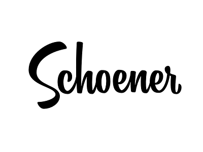 Schoener Logotype brushscript lettering logotype midcentury script upright