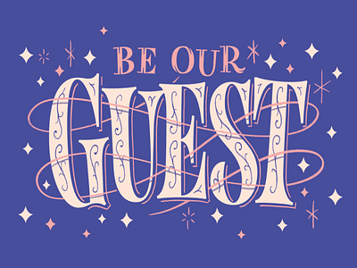 Be Our Guest! beast beauty disney guest lettering midcentury