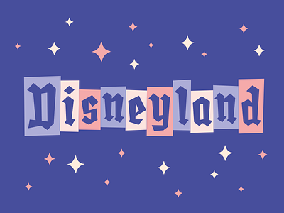 Disneyland blackletter disney disneyland lettering midcentury sign type