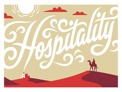 Hospitality desert hospitality illustration lettering representational script spot spot illustration type