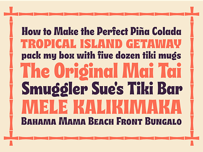 Musubi Samples 60s 70s cocktail display font funky hawaii island mai tai musubi tiki tropical type typography