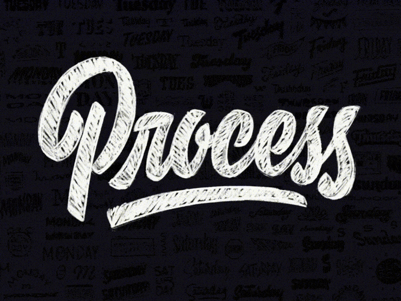 Process lettering logo logotype mid century process script seattle sketch type