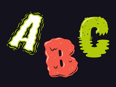 36 Days of Spooky Type: ABC blob creature halloween horror illustration lettering mid century script spooky type