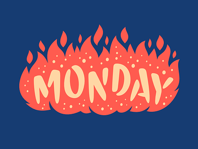 Facebook Stickers: Monday facebook fire illustration lettering monday sticker type