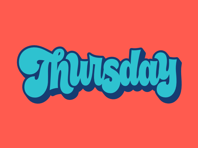 Facebook Stickers: Thursday chunky groovy 70s logotype illustration lettering thursday sticker facebook