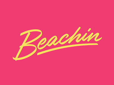 Beachin Brushscript 80s beach brushscript script summer
