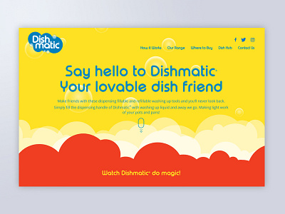 Dishmatic Website animation blue bubbles dishmatic jquery march marchbranding red website yellow
