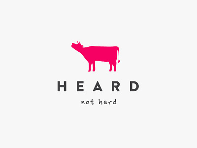 Heard Not Herd Logo brandon cow grotesque heard herd identity logo march moo pink pr
