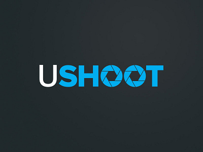 uShoot Logo aperture blue grey march marchbranding photography sans shoot ushoot white