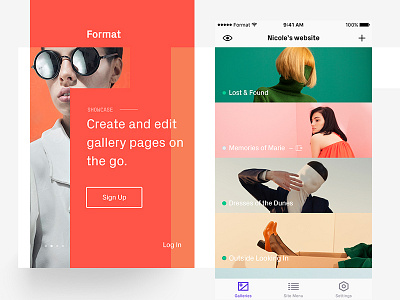 Format Galleries — New Look! app clean gallery layout mobile portfolio redesign sign up stack