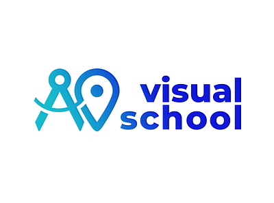Visual School Logo design icon illustration logo