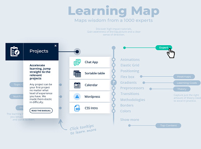 Learning Map Tooltips 4 app clusters expert goals heatmap map progress projects top typography ui ux