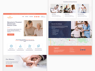 Senior Care Landing Page uidesign ux website