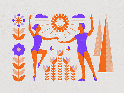 Take this dance dance geometric illustration nature orange performance performing arts plants purple screenprint spring theater