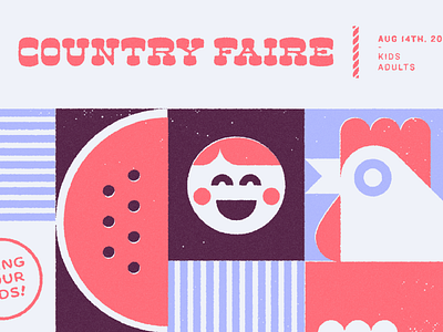 Discord Country Faire blurple brand chicken country design discord eventbrite fair family night geometric illustration invitation invite