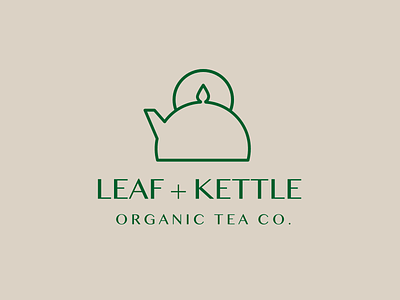 Leaf and Kettle Logo drink food and beverage logo logo design logotype tea