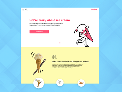 Parlour Ice Cream desktop ice cream playful product design ui user interface website