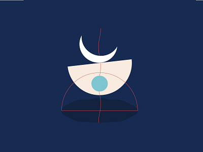 Focus design eye illustration moon sun temple