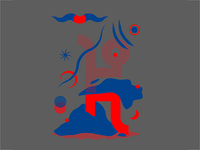 Hovegkeur beings colors design graphic illustration knight moon print riso star uiux warrior