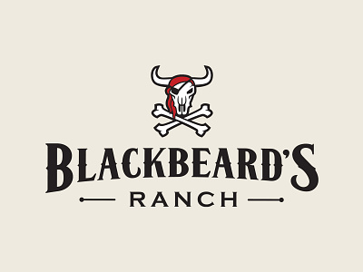 Blackbeard's Ranch 1 branding design logo pirate ranch skull and crossbones vector