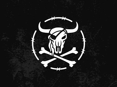 Blackbeard's Ranch 2 branding design logo pirate ranch skull and crossbones vector