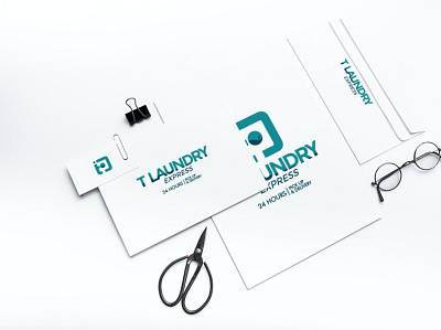 T Laundry Logo branding clean design flat illustrator logo