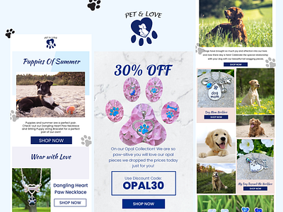 Email newsletters for "Pet & Love" design email template ui