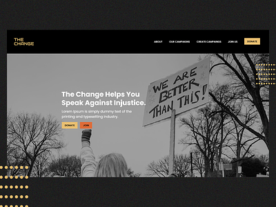 Landing Page for a Political Activism Website design ui ux