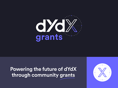 dYdX Grants Program brand brand design brand identity crypto design icon logo typography web3