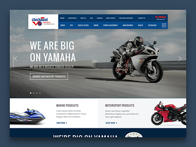 Local Yamaha Dealership Website automotive grid home page interface landing layout motorcycle typography ui ux web website