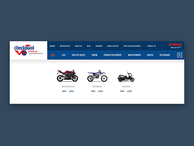 Dropdown Navigation automotive dropdown grid home page interface landing layout motorcycle ui ux web website