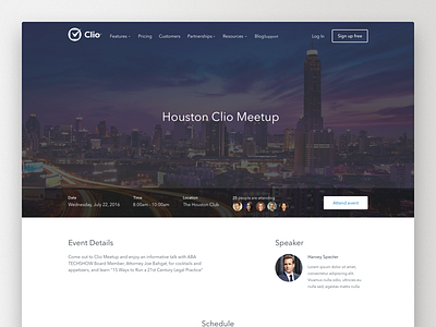 Clio Event Details Page Alternate
