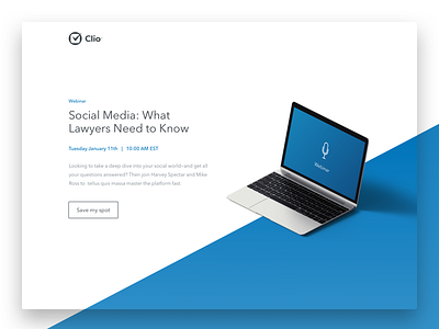 Clio Webinar Landing Concept