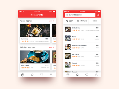 Restaurant Finder app design finder food ios iphone restaurant ui ux