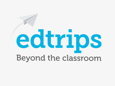 Edtrips logo blue edtrips logo paper plane tagline