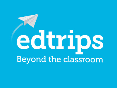 Edtrips logo (Reversed) blue edtrips logo paper plane tagline