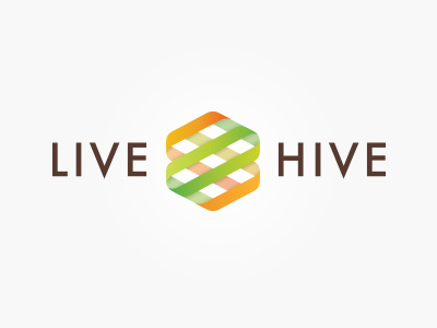 Live Hive Logo brown cloud green identity live hive logo orange pink red software tech technology weave